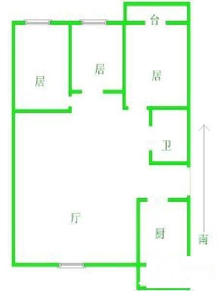 锦州里3室1厅1卫75㎡户型图