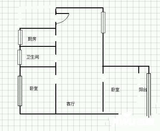 锦州里2室1厅1卫99㎡户型图