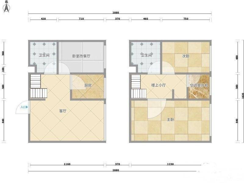 嘀嗒3室1厅2卫73㎡户型图