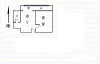 市政里1室1厅1卫46㎡户型图