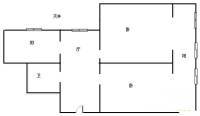 市政里2室1厅1卫65㎡户型图