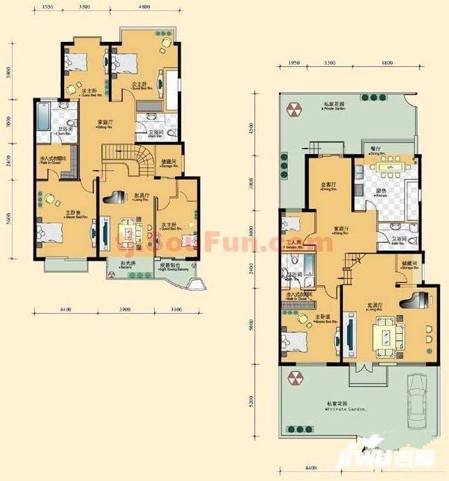 方正山海天6室5厅4卫375.2㎡户型图