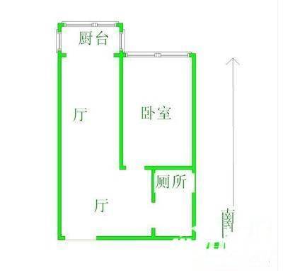 丁字沽十三段1室1厅1卫47㎡户型图