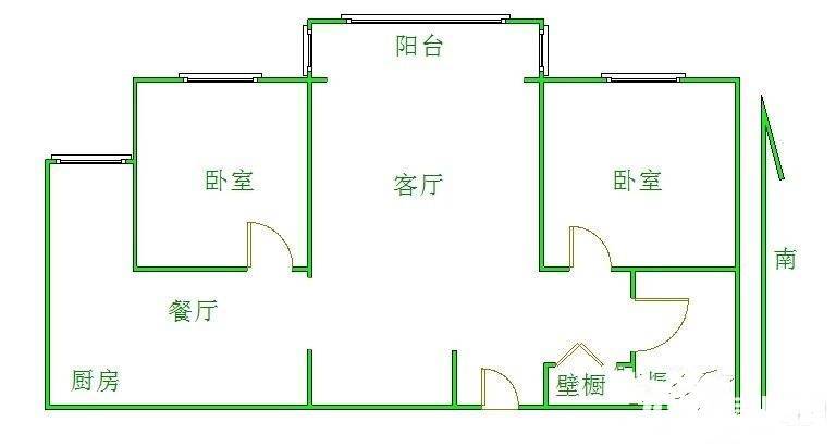 华城领秀万华里2室1厅1卫96㎡户型图