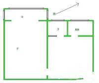 红桥区永进楼1室1厅1卫50㎡户型图