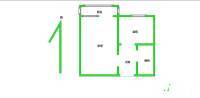 红桥区永进楼1室1厅1卫32㎡户型图