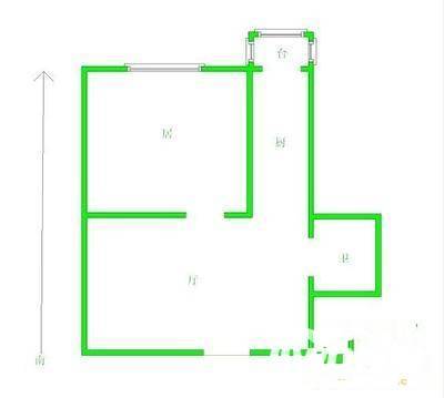 福居公寓1室1厅1卫60㎡户型图