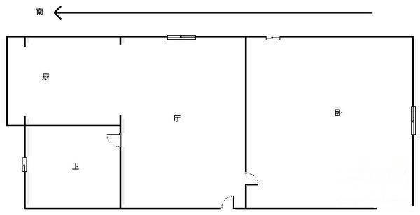 商苑公寓1室1厅1卫52㎡户型图