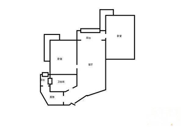 新都大厦2室1厅1卫73㎡户型图