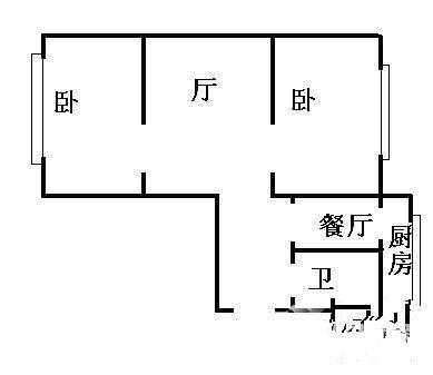 海洋住宅小区2室1厅1卫98㎡户型图