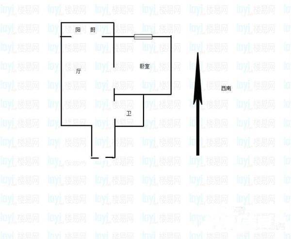 丽泰园1室1厅1卫52㎡户型图