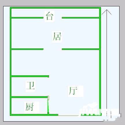 霞光里1室1厅1卫50㎡户型图