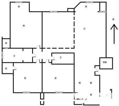 富力津门湖观鹭花园4室2厅2卫147㎡户型图