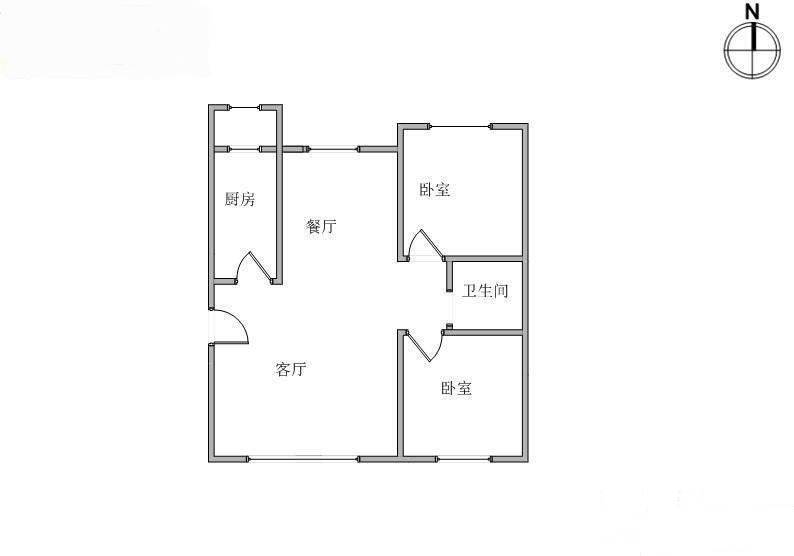 富力津门湖观鹭花园2室2厅1卫129㎡户型图