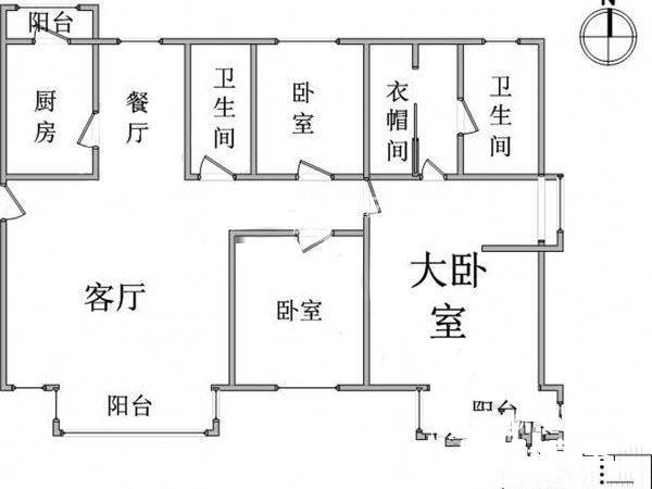 富力津门湖观鹭花园3室2厅2卫187㎡户型图