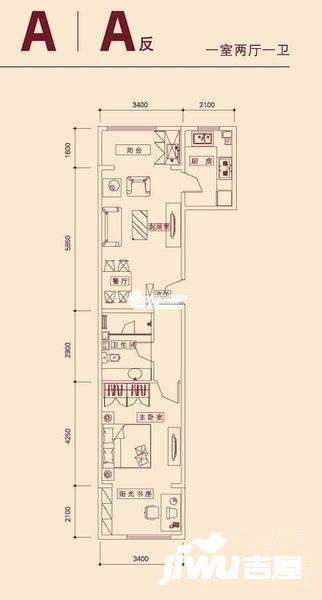 双迎里1室1厅1卫74㎡户型图