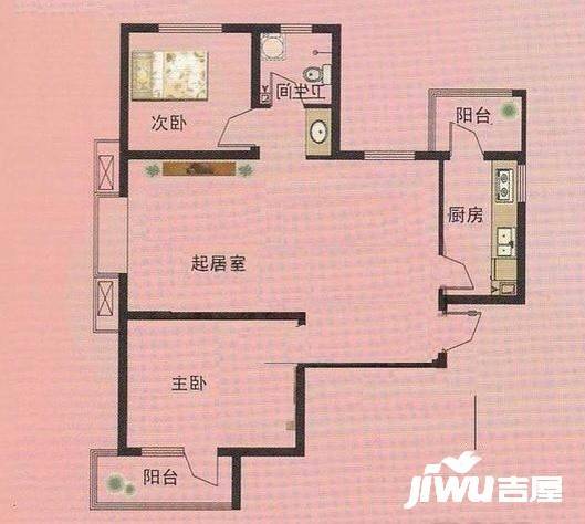 双港新家园新尚园2室2厅1卫93㎡户型图