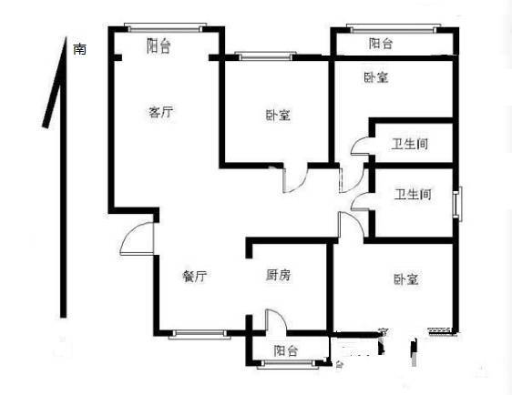 双港新家园新尚园3室2厅2卫140㎡户型图