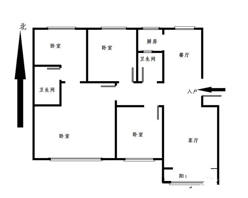 碧桂园蓝岸庭院4室2厅1卫144㎡户型图