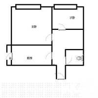 河西区惠阳里2室1厅1卫38㎡户型图