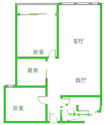 宝坻绿色家园2室2厅1卫96㎡户型图