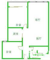 宝坻绿色家园2室2厅1卫96㎡户型图