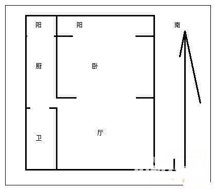 湘江道小区1室1厅1卫35㎡户型图