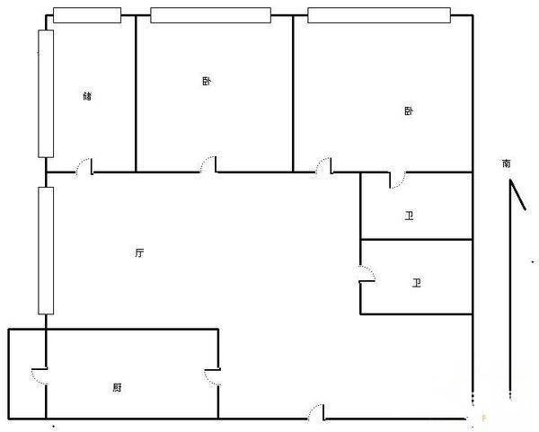 泰达园二期2室1厅2卫176㎡户型图