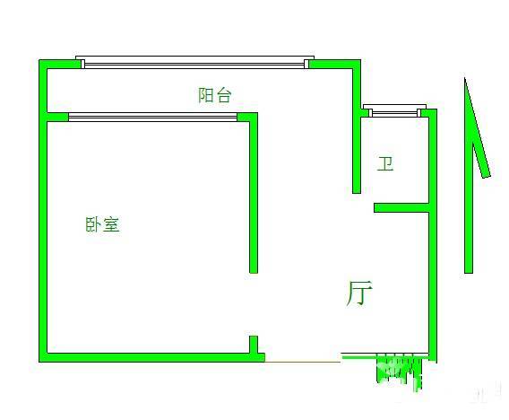 试验楼1室1厅1卫38㎡户型图