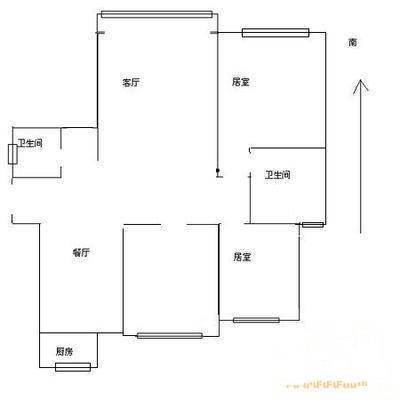 久福园2室2厅2卫120㎡户型图