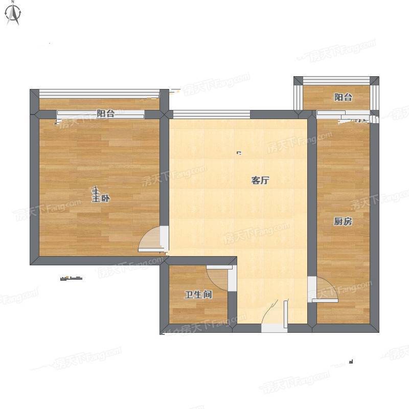 久福园1室1厅0卫53㎡户型图