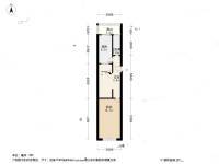 塘沽桂江里1室1厅1卫56.7㎡户型图