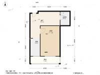 塘沽桂江里1室1厅1卫49㎡户型图