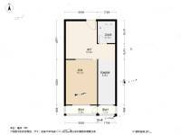 塘沽静安里1室1厅1卫59㎡户型图