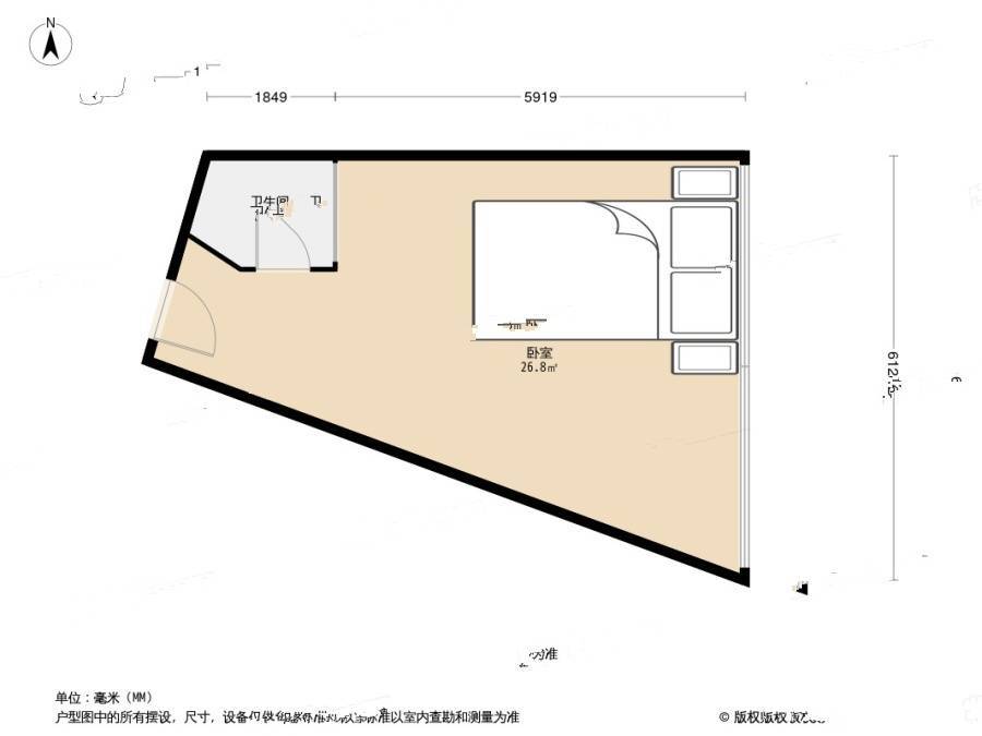 金泰新村1室0厅1卫70㎡户型图