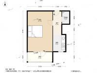 乐昌里1室1厅1卫21.6㎡户型图