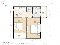 华胜村2室1厅1卫62.3㎡户型图