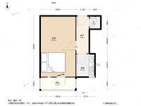 双峰里1室1厅1卫34.9㎡户型图