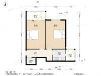 双峰里2室1厅1卫58.7㎡户型图