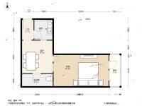 丁字沽八段1室1厅1卫45.8㎡户型图