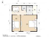 红桥区永进楼2室1厅1卫52㎡户型图