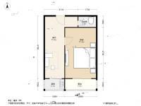 河西区桂江里1室1厅1卫42㎡户型图