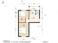 天赋里2室1厅1卫51.1㎡户型图