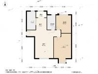 万科魅力之城二期2室2厅1卫82.9㎡户型图