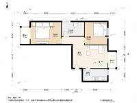 双港新家园民兴园2室1厅1卫81.5㎡户型图