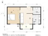 双港新家园民兴园1室1厅1卫50.8㎡户型图