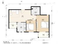 双港新家园民兴园2室1厅1卫75㎡户型图