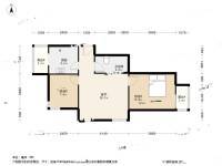双港新家园民兴园2室1厅1卫77.1㎡户型图
