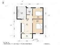 港西华幸小区2室1厅1卫64.1㎡户型图