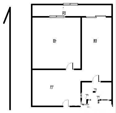 河西区南京路小区1室1厅1卫45㎡户型图